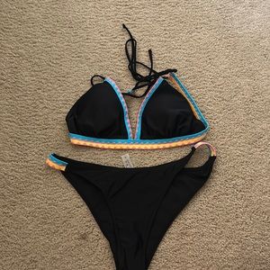 SHEIN Trim/Lace Back Bikini Swimsuit